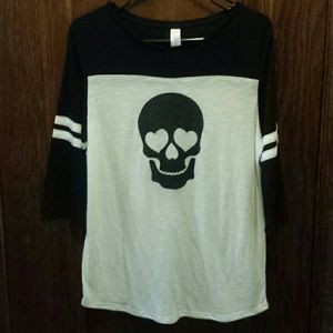 No Boundaries skull 3/4 sleeve t-shirt